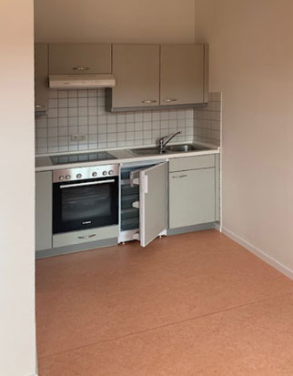 Ansicht einer Küche in einer Wohnung des betreuten Wohnens in Amerang
